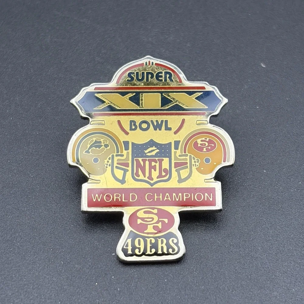 Super Bowl XIX Miami Dolphins‎ San Francisco 49ers NFL Football Lapel Hat Pin